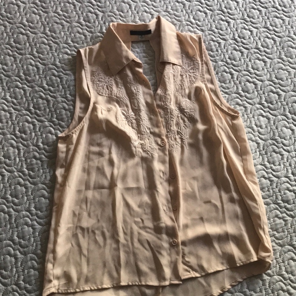 Peach/Beige Embroidered Blouse